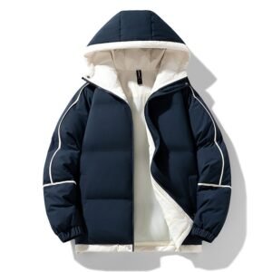 Men's Drop-shoulder Sleeve Hooded Casual Cotton-padded Clothes